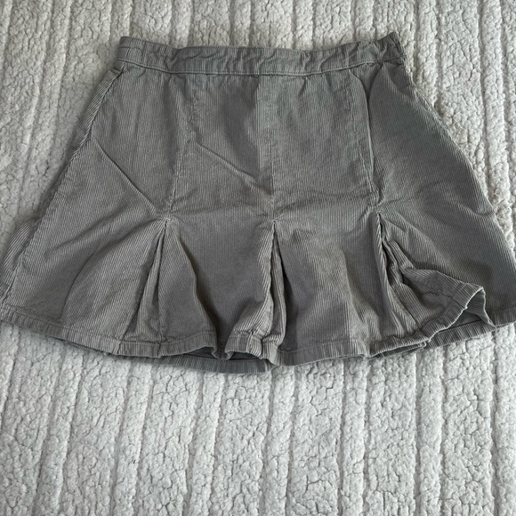 BDG/Urban Outfitters | Corduroy | Pleated | Mini Skirt | Y2K | Gray | M - Picture 4 of 8